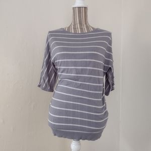 Express Gray Striped Cashmere Blend Dolman Sleeve Sweater Size S